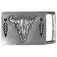 Buffalo Skull Small Belt Buckle